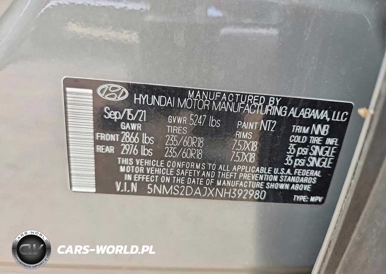 2022 Hyundai Santa Fe Sel VIN:5NMS2DAJXNH392980 - 14