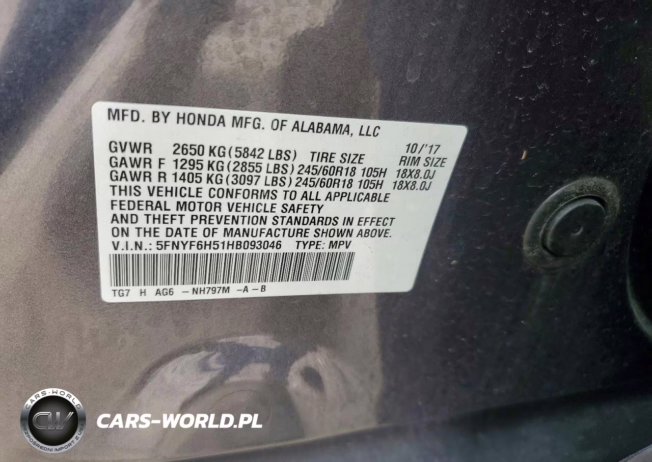2017 Honda Pilot Exl VIN:5FNYF6H51HB093046 - 13