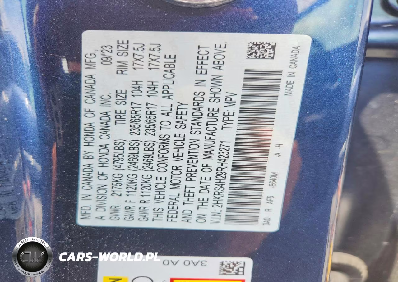 2024 Honda Cr-V Lx VIN:2HKRS4H29RH423271 - 13