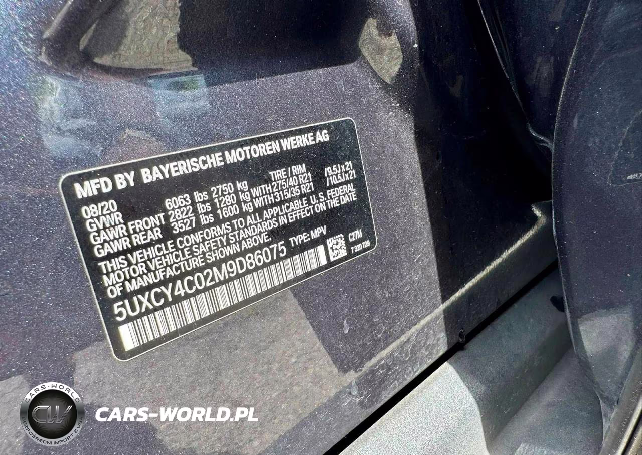 2021 BMW X6 Sdrive 40I VIN:5UXCY4C02M9D86075 - 10