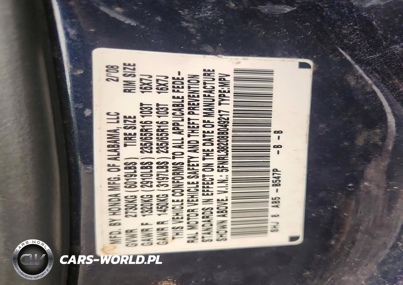 2008 Honda Odyssey Lx VIN:5FNRL38208B049217 - 14