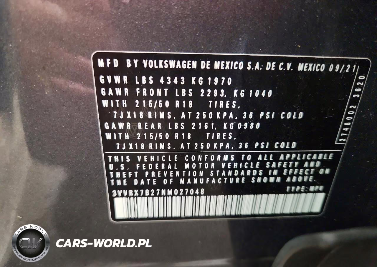 2022 Volkswagen Taos Se VIN:3VVRX7B27NM027048 - 13