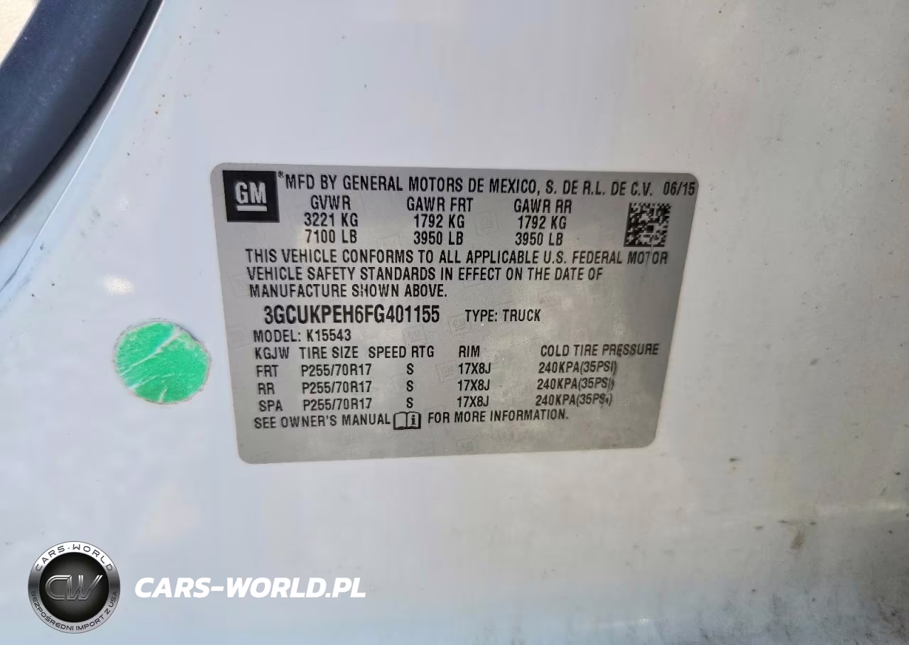 2015 Chevrolet Silverado K1500 VIN:3GCUKPEH6FG401155 - 12