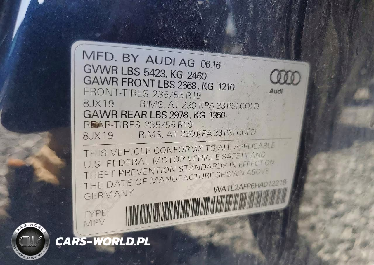 2017 Audi Q5 Premium Plus VIN:WA1L2AFP6HA012218 - 13