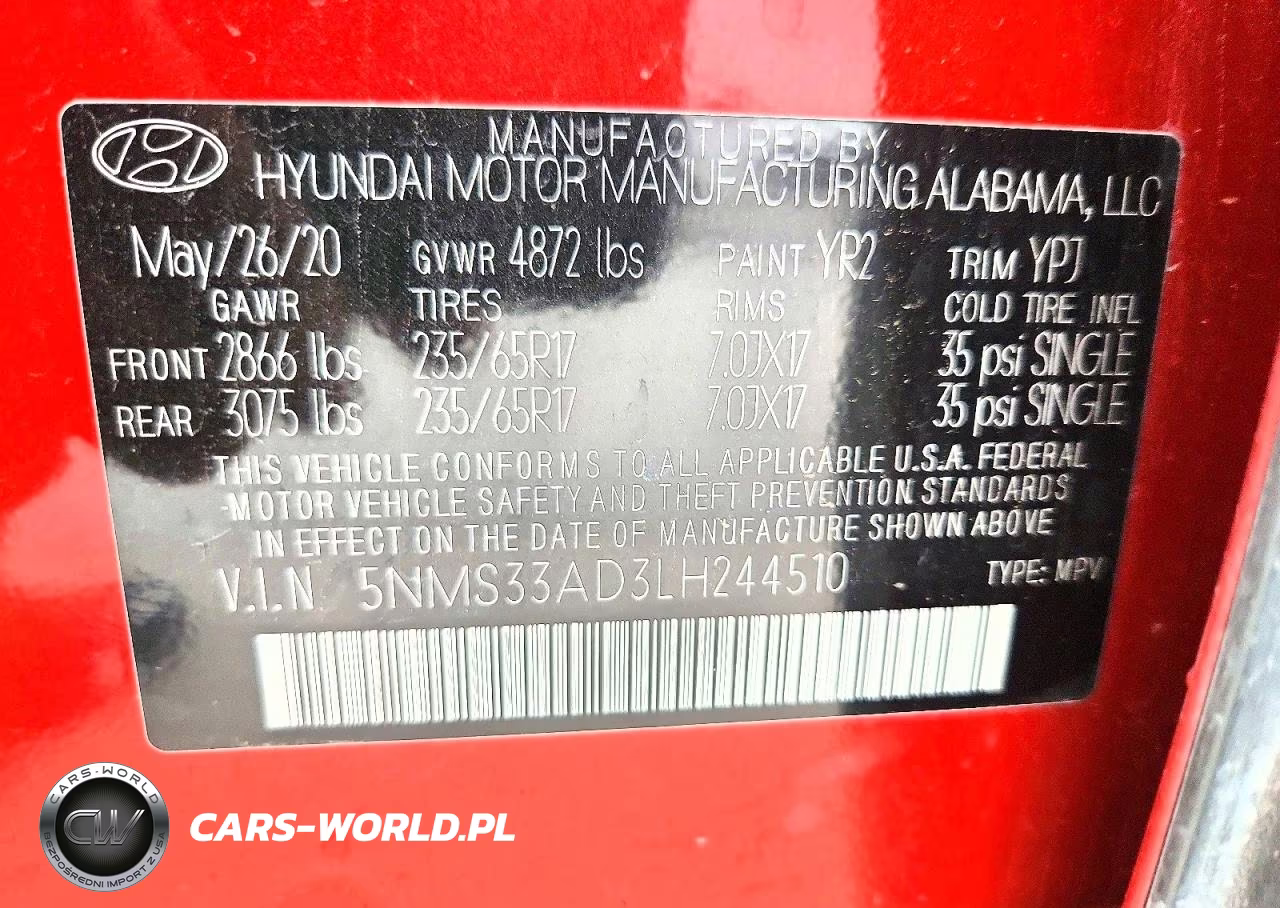 2020 Hyundai Santa Fe Sel VIN:5NMS33AD3LH244510 - 12