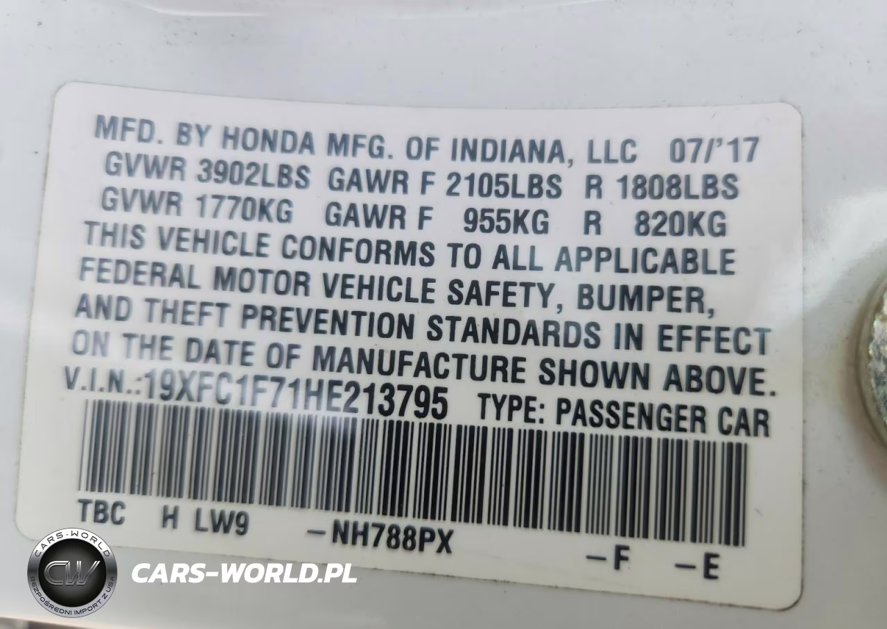 2017 Honda Civic Exl VIN:19XFC1F71HE213795 - 12