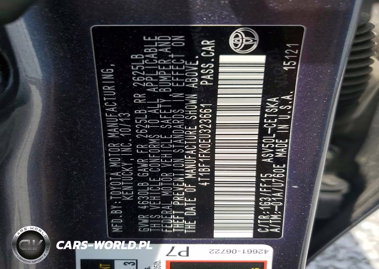 2014 Toyota Camry VIN:4T1BF1FK0EU323661 - 12