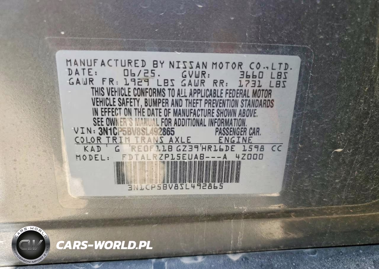 2025 Nissan Kicks Play S VIN:3N1CP5BV8SL492865 - 14