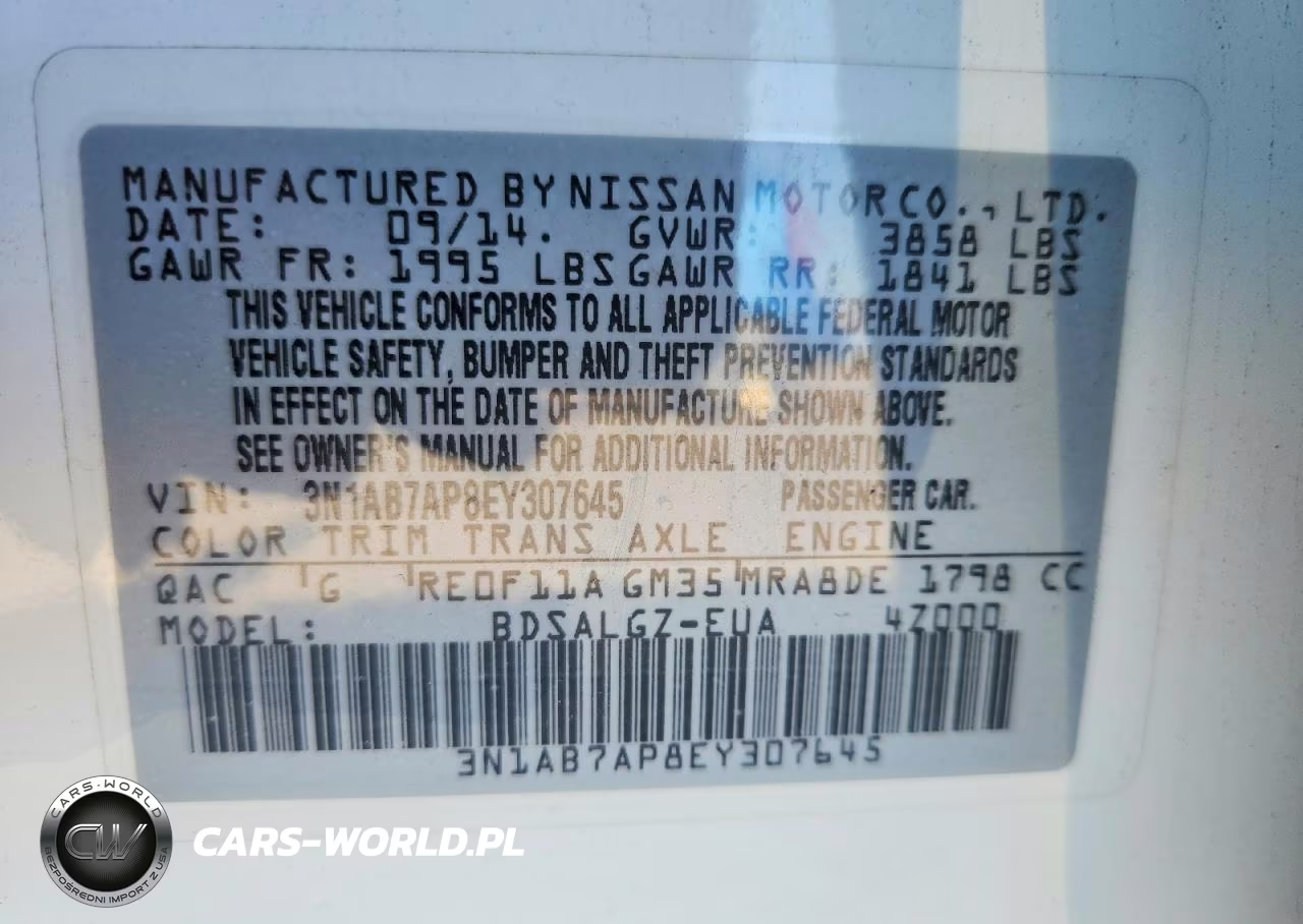 2014 Nissan Sentra Sl VIN:3N1AB7AP8EY307645 - 13