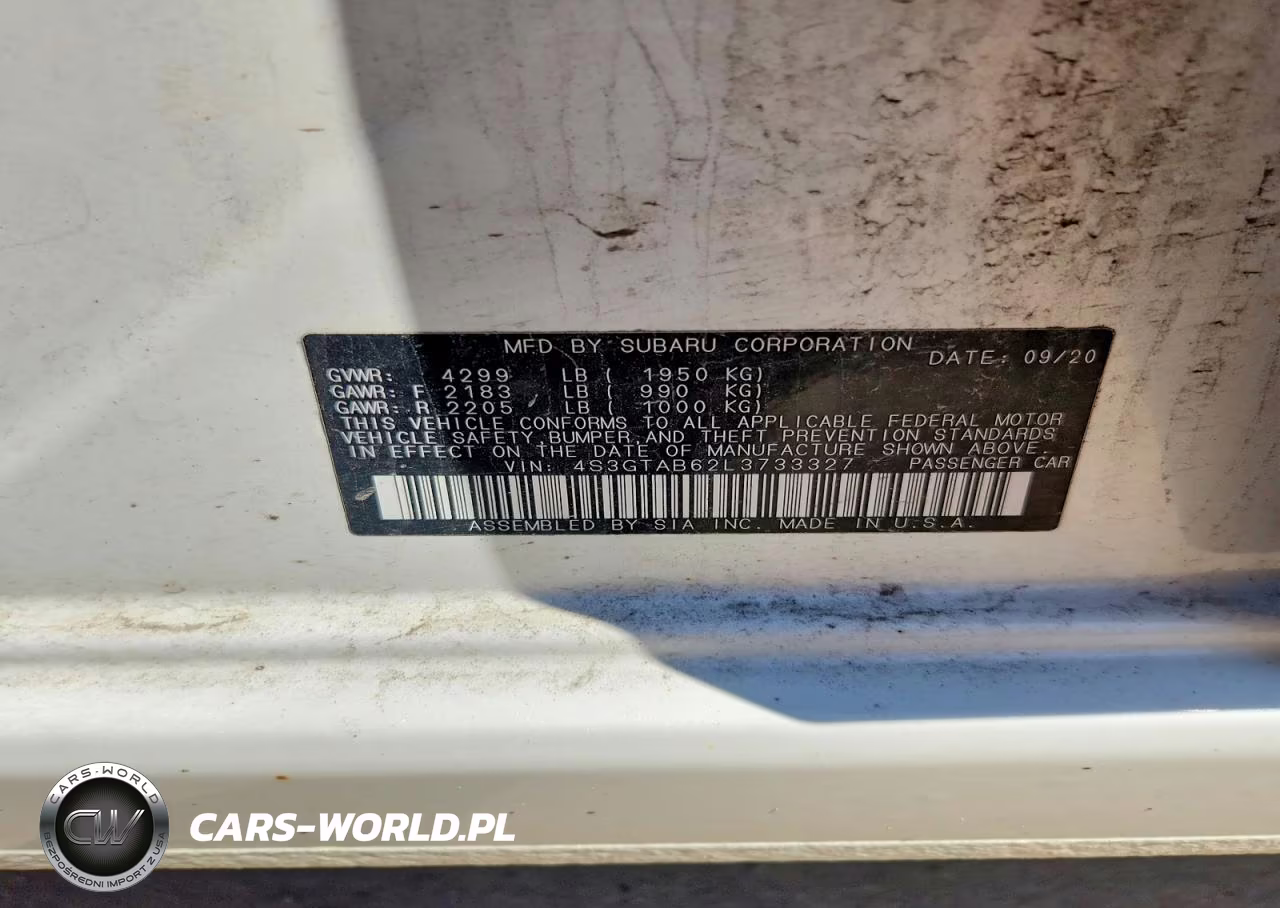 2020 Subaru Impreza VIN:4S3GTAB62L3733327 - 12