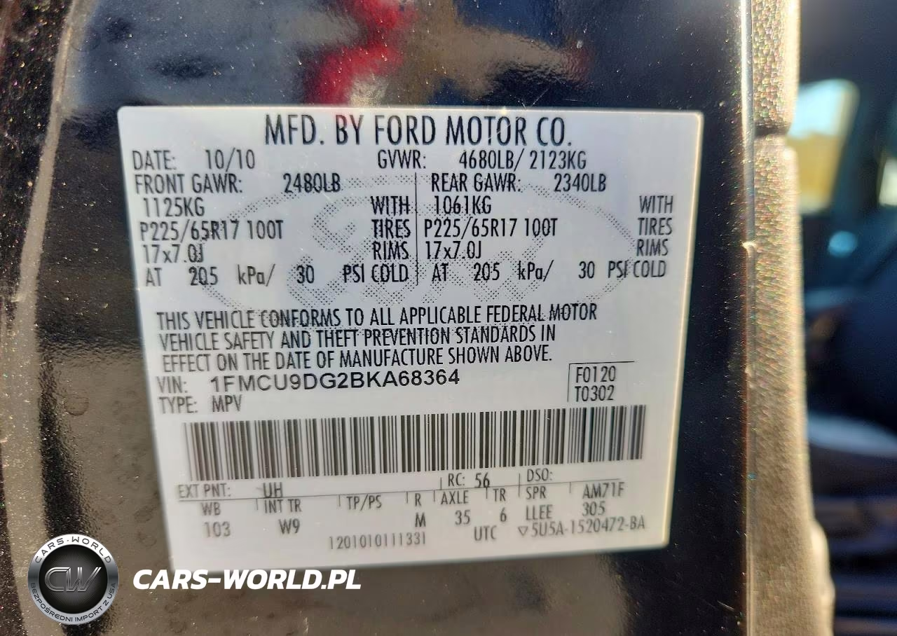 2011 Ford Escape Xlt VIN:1FMCU9DG2BKA68364 - 13