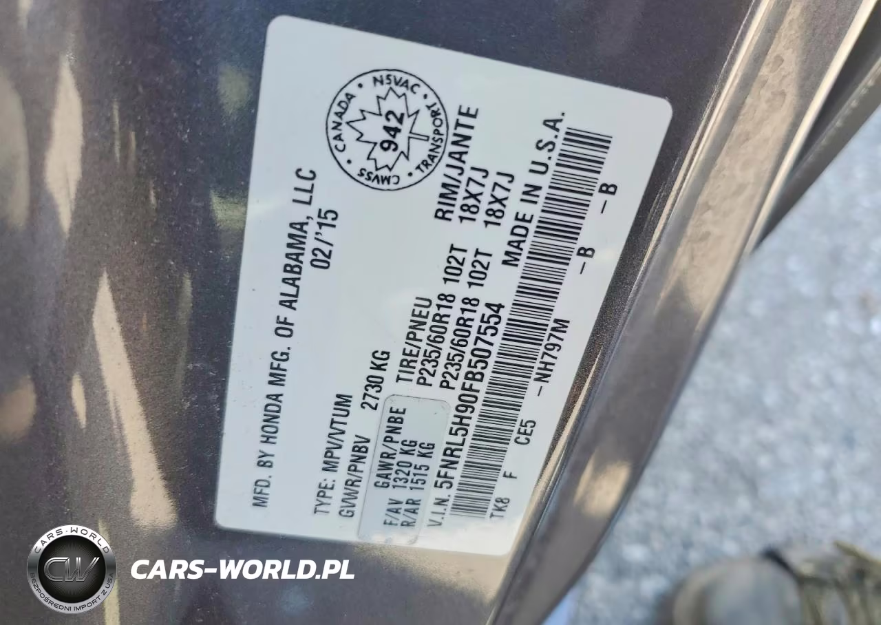 2015 Honda Odyssey Touring-Touring Elite VIN:5FNRL5H90FB507554 - 13
