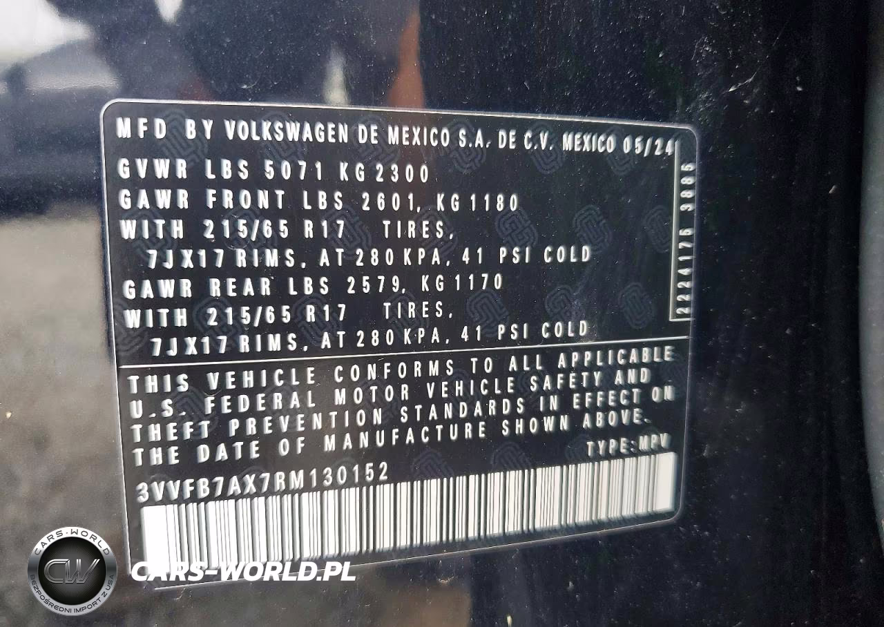 2024 Volkswagen Tiguan S VIN:3VVFB7AX7RM130152 - 13