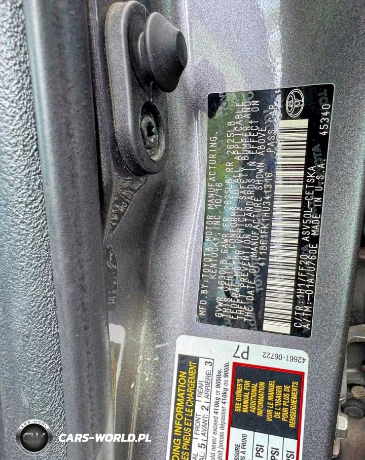 2017 Toyota Camry Se VIN:4T1BF1FK1HU341316 - 10