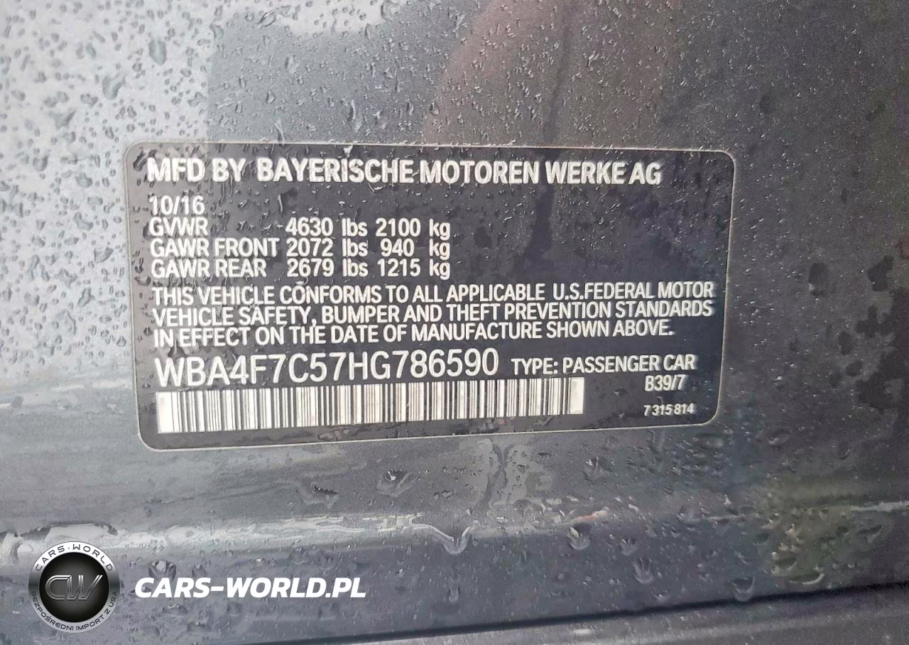 2017 BMW 430I Gran Coupe VIN:WBA4F7C57HG786590 - 12