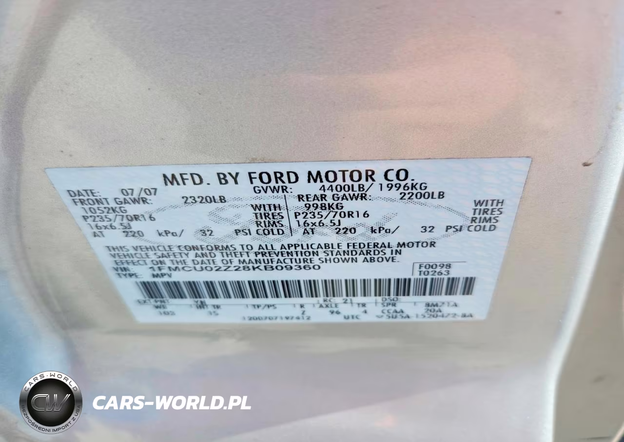 2008 Ford Escape Xls VIN:1FMCU02Z28KB09360 - 14