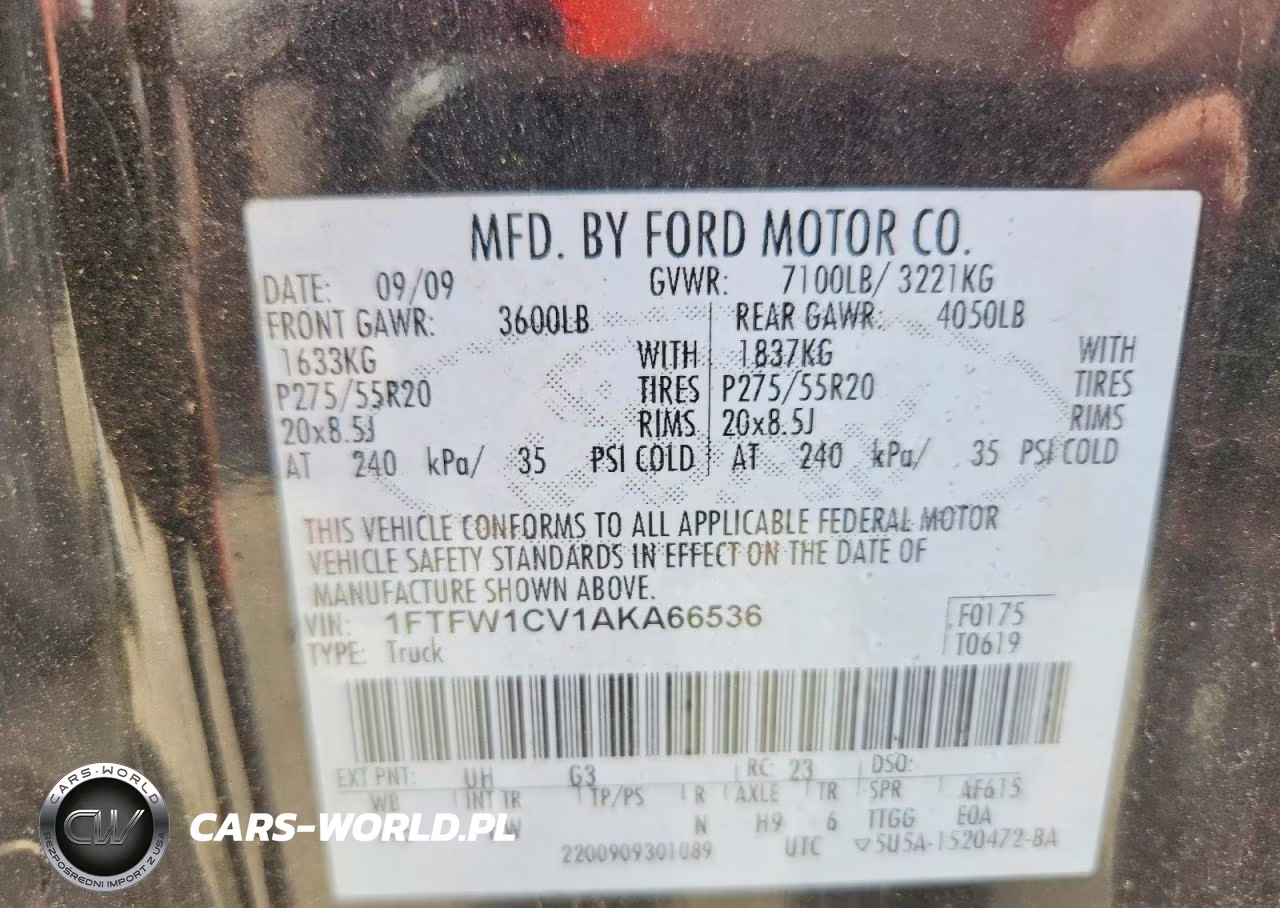 2010 Ford F150 Supercrew VIN:1FTFW1CV1AKA66536 - 12