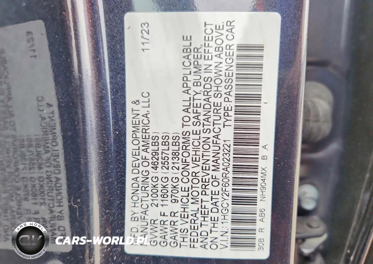 2024 Honda Accord Hybrid Exl VIN:1HGCY2F60RA023221 - 12