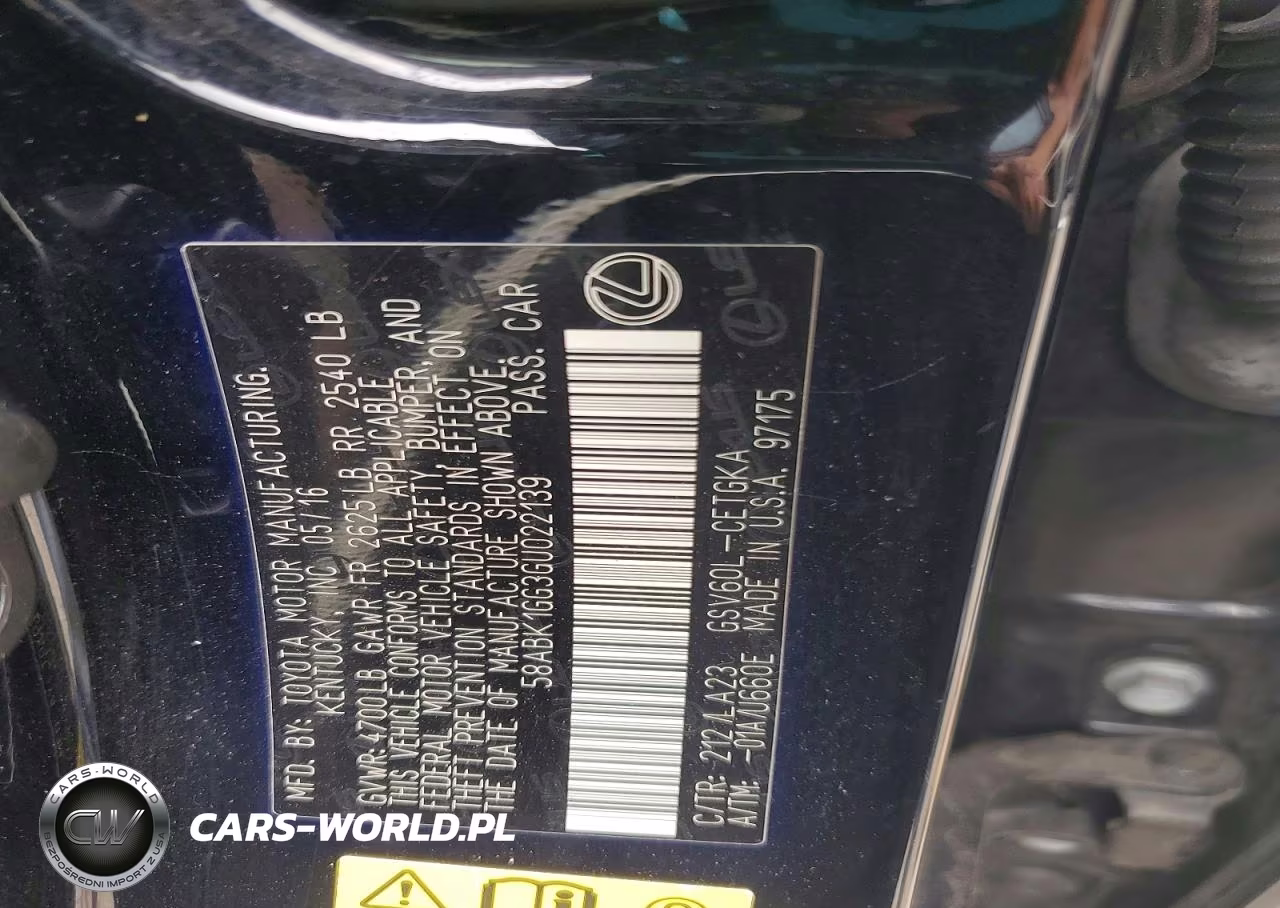 2016 Lexus Es 350 VIN:58ABK1GG3GU022139 - 13