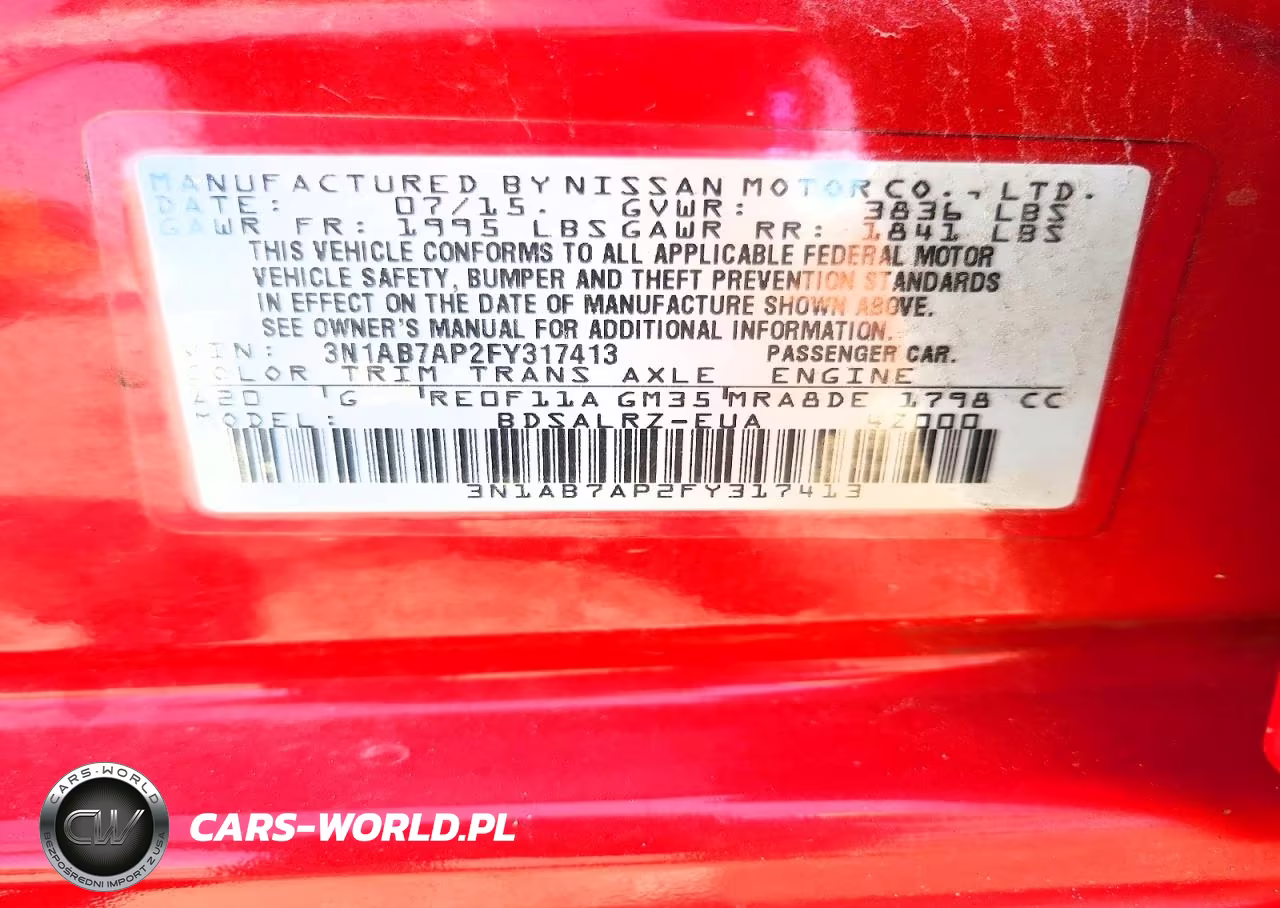 2015 Nissan Sentra Sr VIN:3N1AB7AP2FY317413 - 13