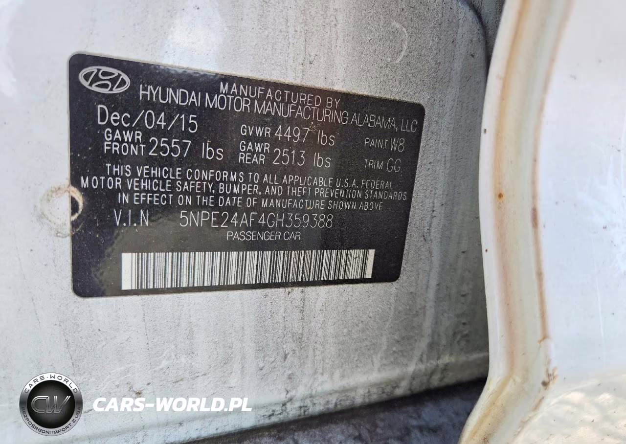 2016 Hyundai Sonata Se VIN:5NPE24AF4GH359388 - 12