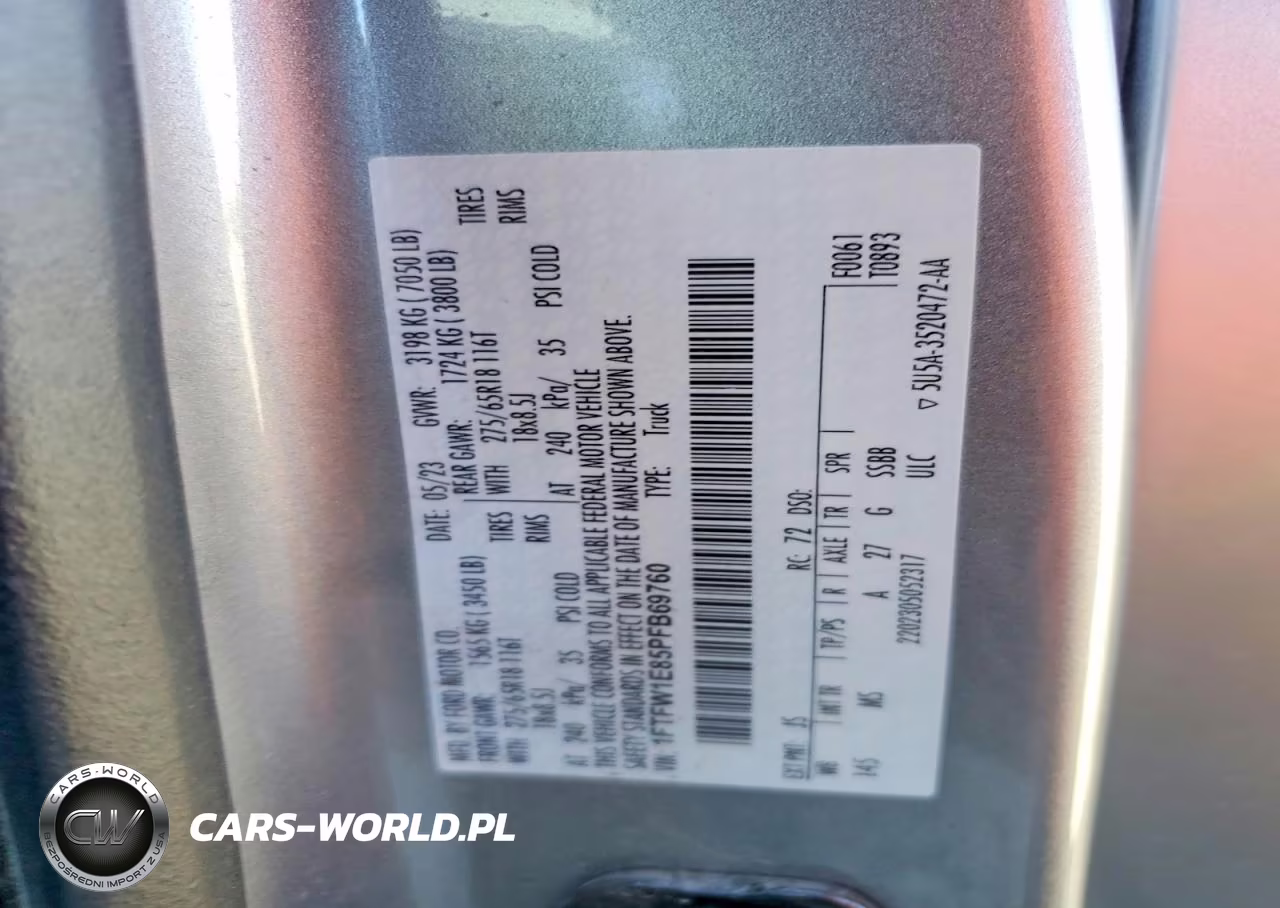 2023 Ford F150 Supercrew VIN:1FTFW1E85PFB69760 - 12