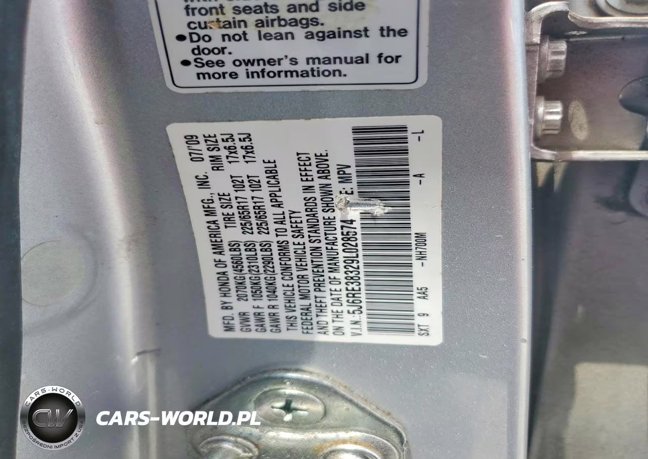 2009 Honda Cr-V Lx VIN:5J6RE38329L028574 - 12
