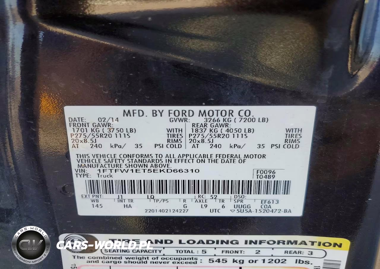 2014 Ford F150 Supercrew VIN:1FTFW1ET5EKD66310 - 12