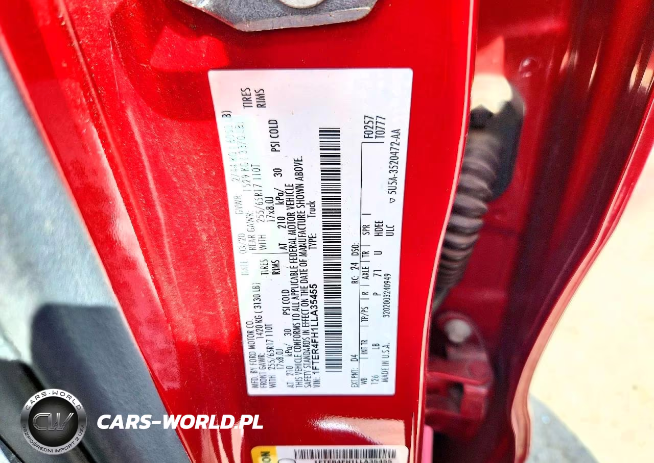 2020 Ford Ranger Xl VIN:1FTER4FH1LLA35455 - 12