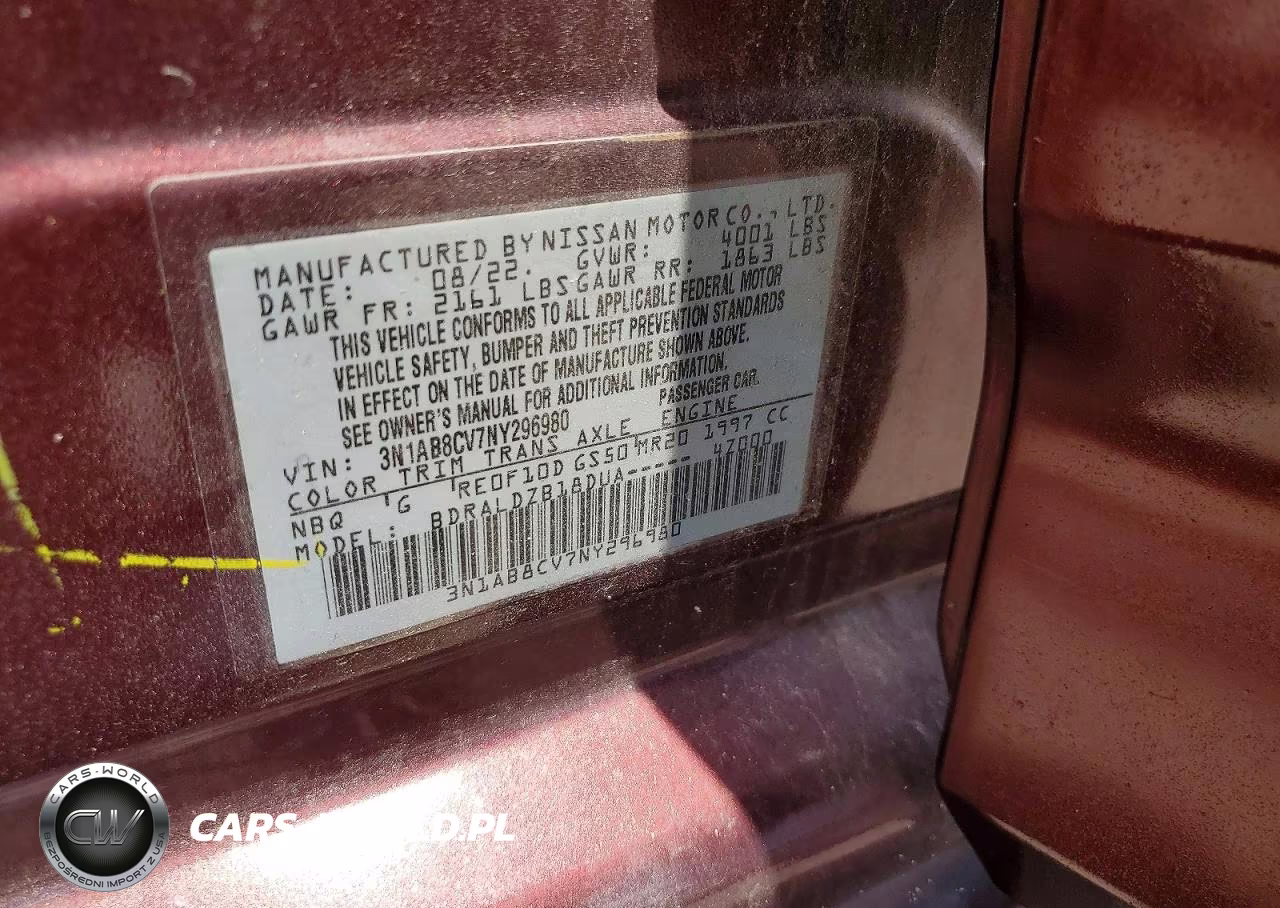 2022 Nissan Sentra Sv VIN:3N1AB8CV7NY296980 - 12
