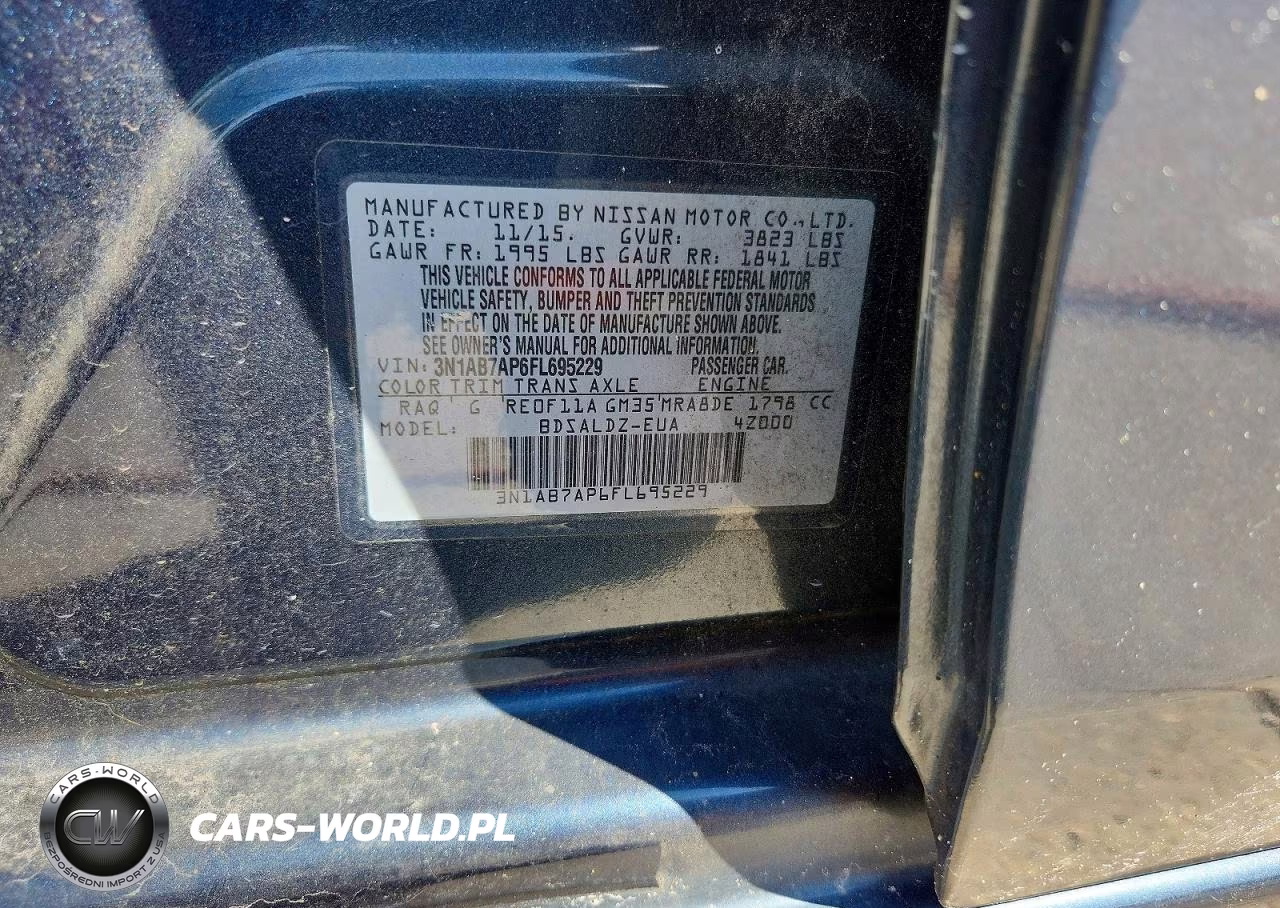 2015 Nissan Sentra Sv VIN:3N1AB7AP6FL695229 - 12