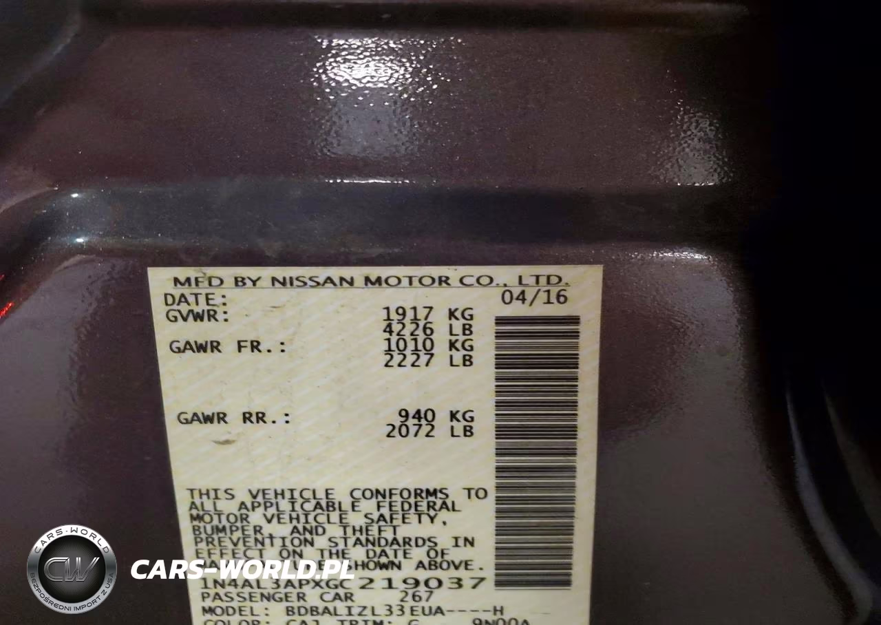 2016 Nissan Altima 2.5 Sv VIN:1N4AL3APXGC219037 - 12