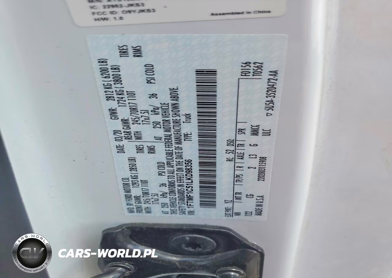 2020 Ford F150 VIN:1FTMF1C51LKD98356 - 12