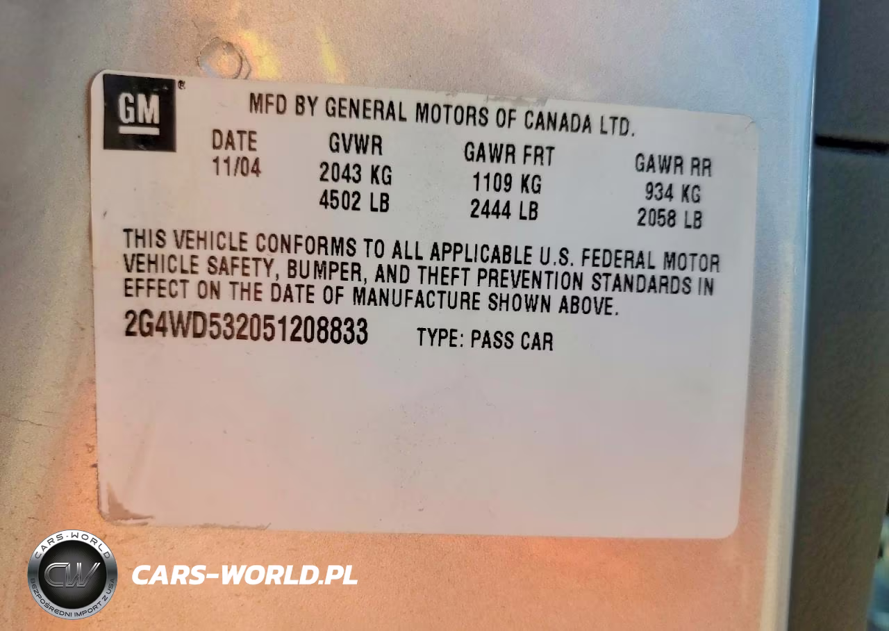 2005 Buick Lacrosse Cxl VIN:2G4WD532051208833 - 12