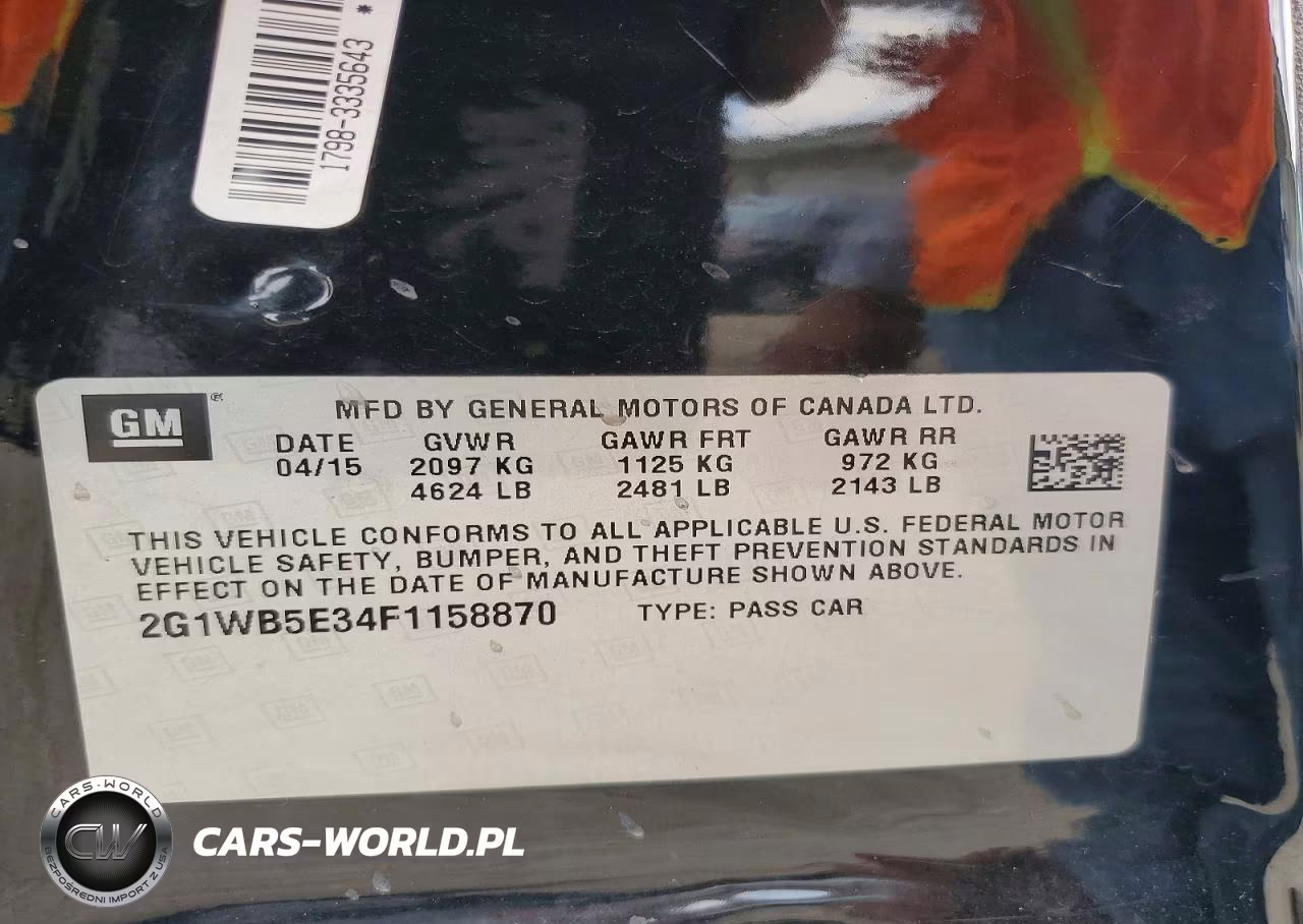 2015 Chevrolet Impala Limited Lt VIN:2G1WB5E34F1158870 - 12