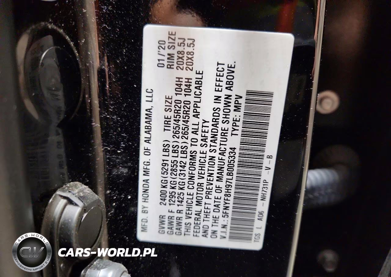 2020 Honda Passport Touring VIN:5FNYF8H97LB005334 - 13