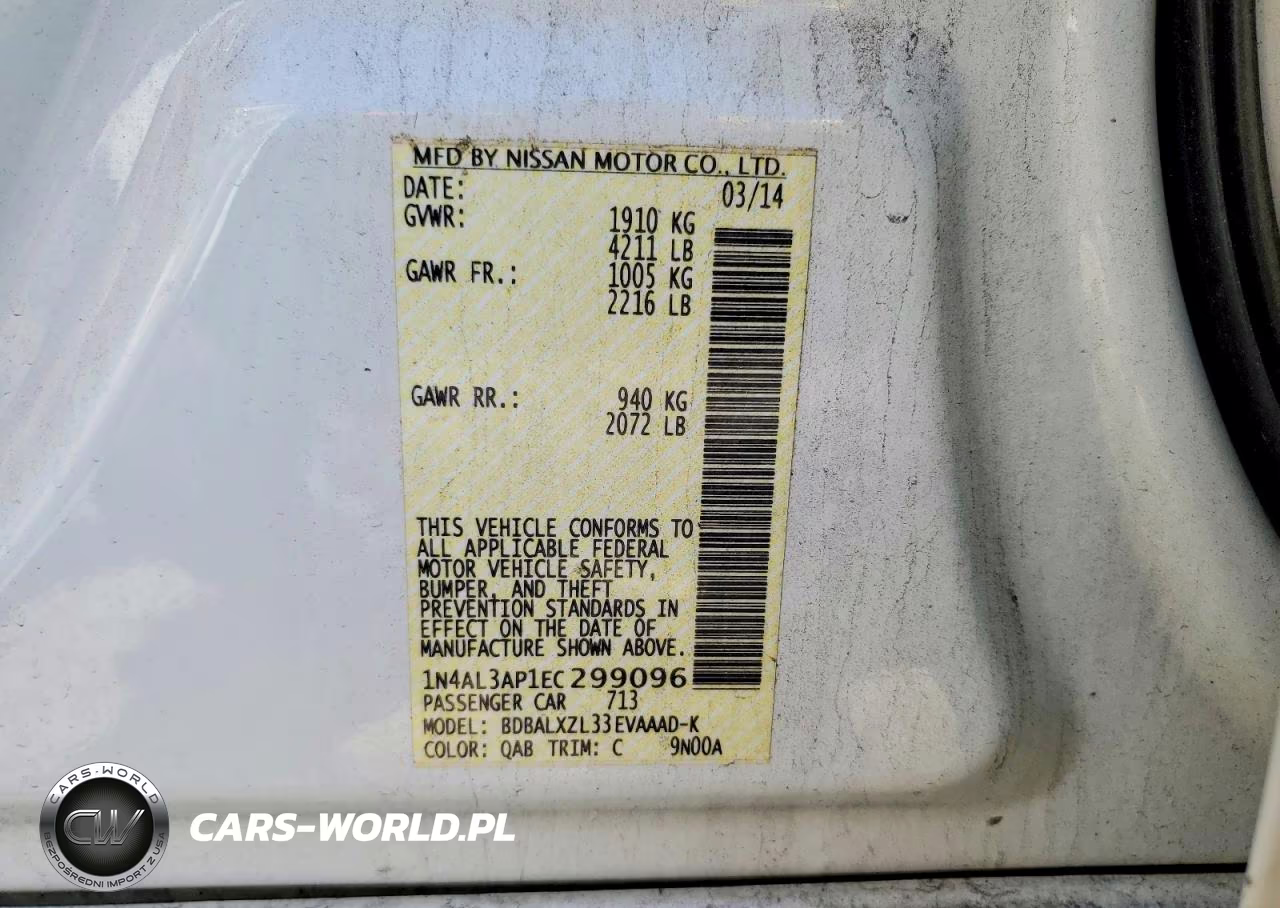 2014 Nissan Altima 2.5 Sl VIN:1N4AL3AP1EC299096 - 12