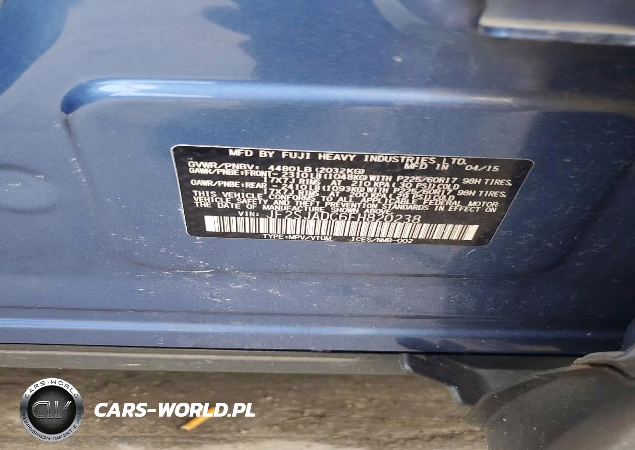 2015 Subaru Forester 2.5I Premium VIN:JF2SJADC6FH820238 - 13