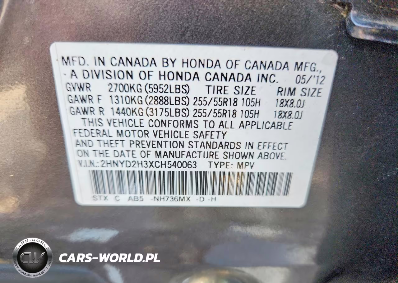 2012 Acura Mdx VIN:2HNYD2H3XCH540063 - 14