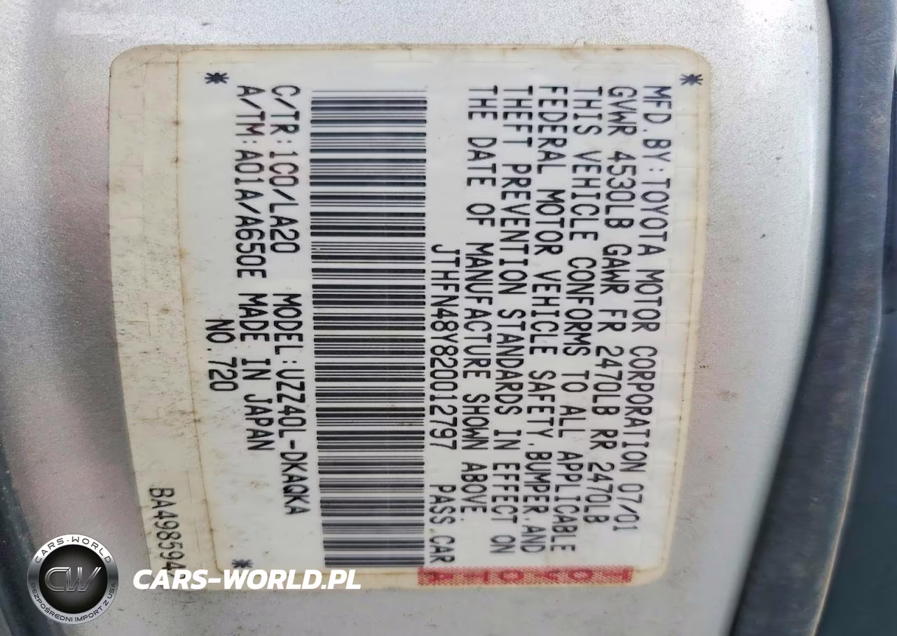 2002 Lexus Sc 430 VIN:JTHFN48Y820012797 - 12