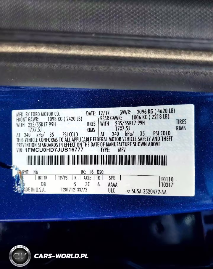 2018 Ford Escape Sel VIN:1FMCU0HD7JUB16777 - 14