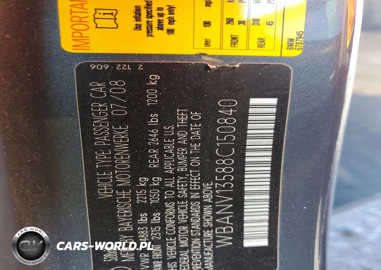 2008 BMW 528 Xi VIN:WBANV13588C150840 - 12