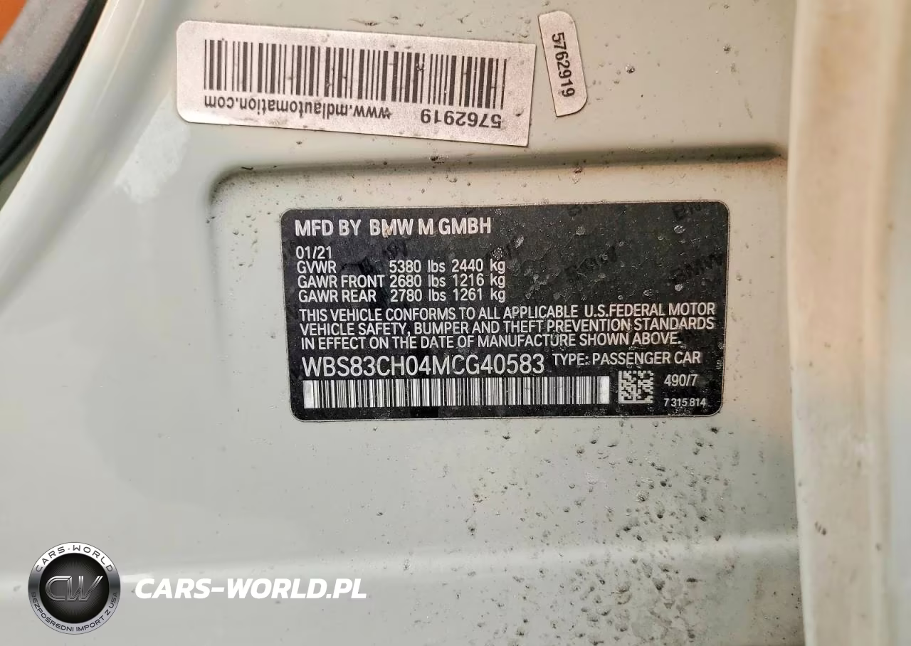 2021 BMW M5 VIN:WBS83CH04MCG40583 - 12