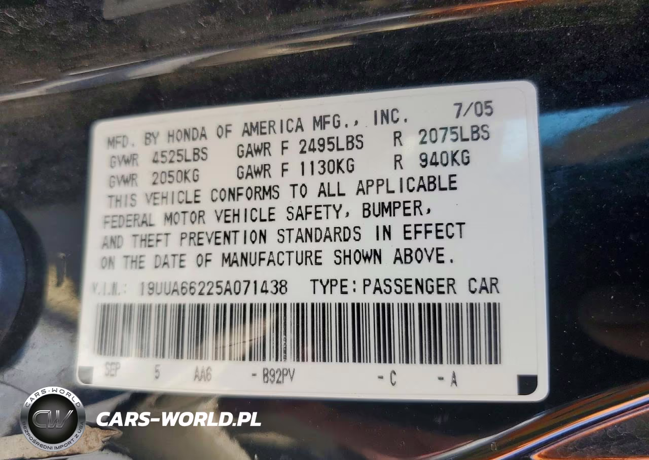 2005 Acura Tl VIN:19UUA66225A071438 - 12