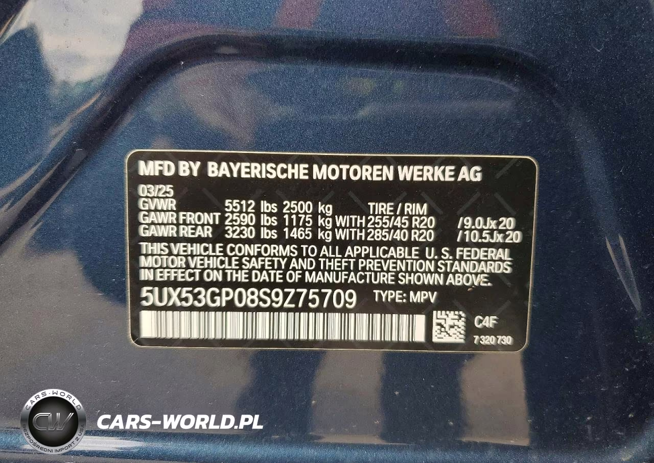 2025 BMW X3 30 xDrive VIN:5UX53GP08S9Z75709 - 14