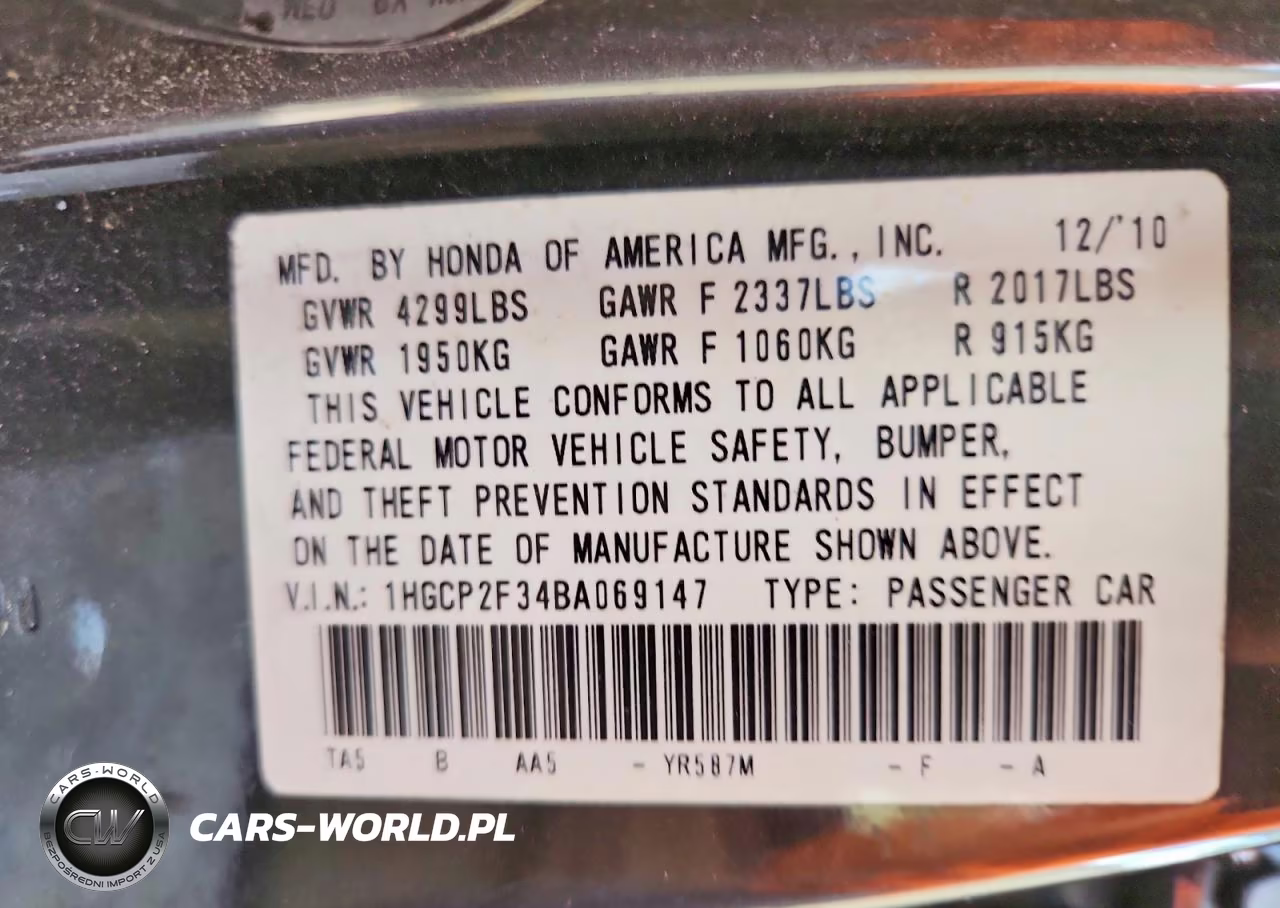 2011 Honda Accord Lx VIN:1HGCP2F34BA069147 - 13