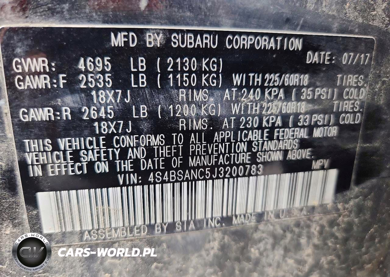 2018 Subaru Outback 2.5I Limited VIN:4S4BSANC5J3200783 - 12