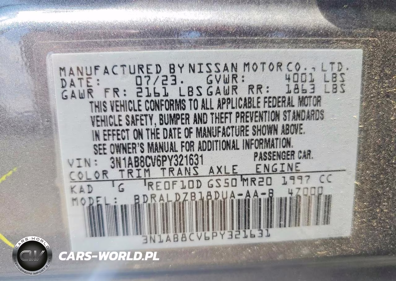 2023 Nissan Sentra Sv VIN:3N1AB8CV6PY321631 - 12