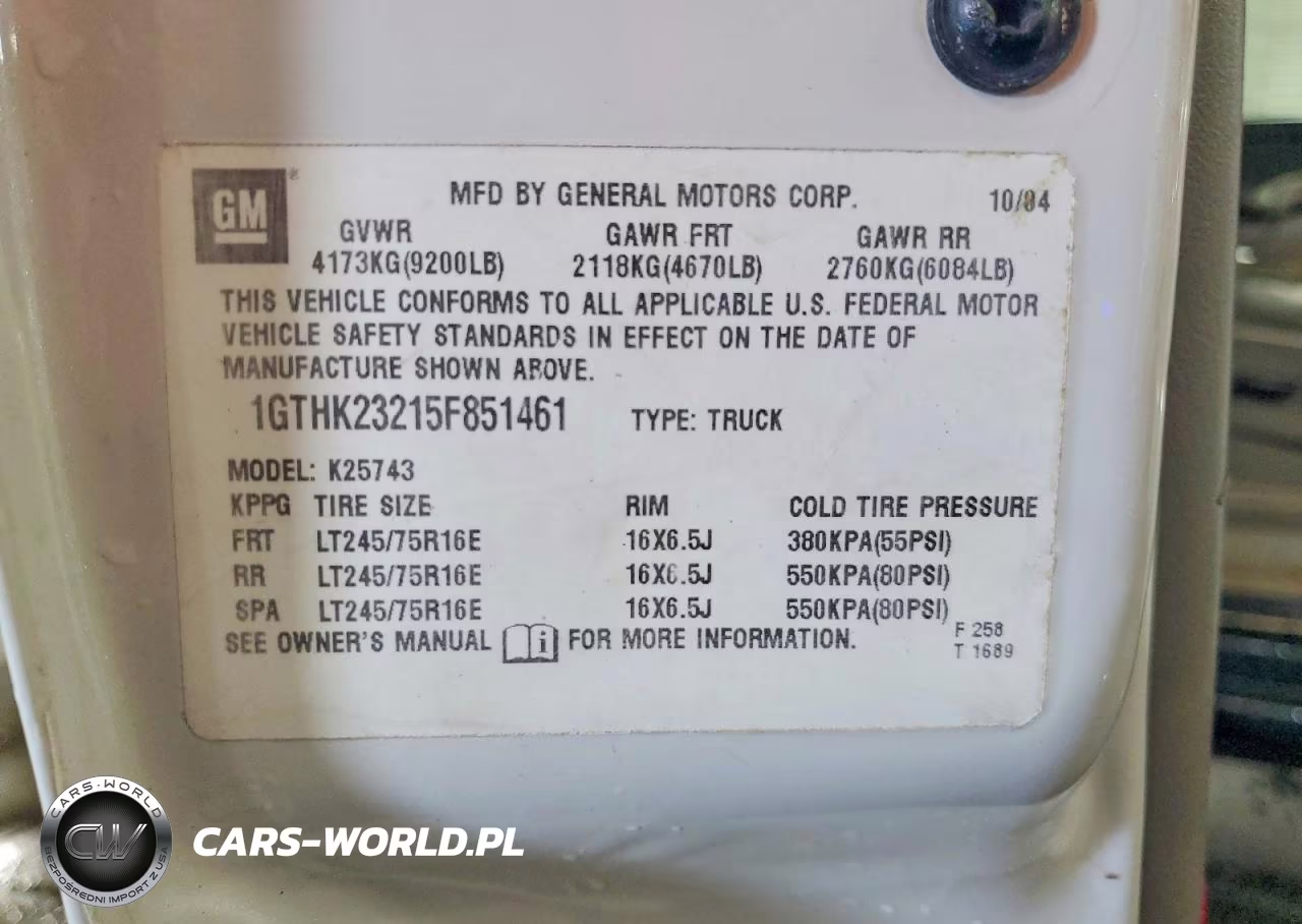 2005 GMC Sierra K2500 Heavy Duty VIN:1GTHK23215F851461 - 12