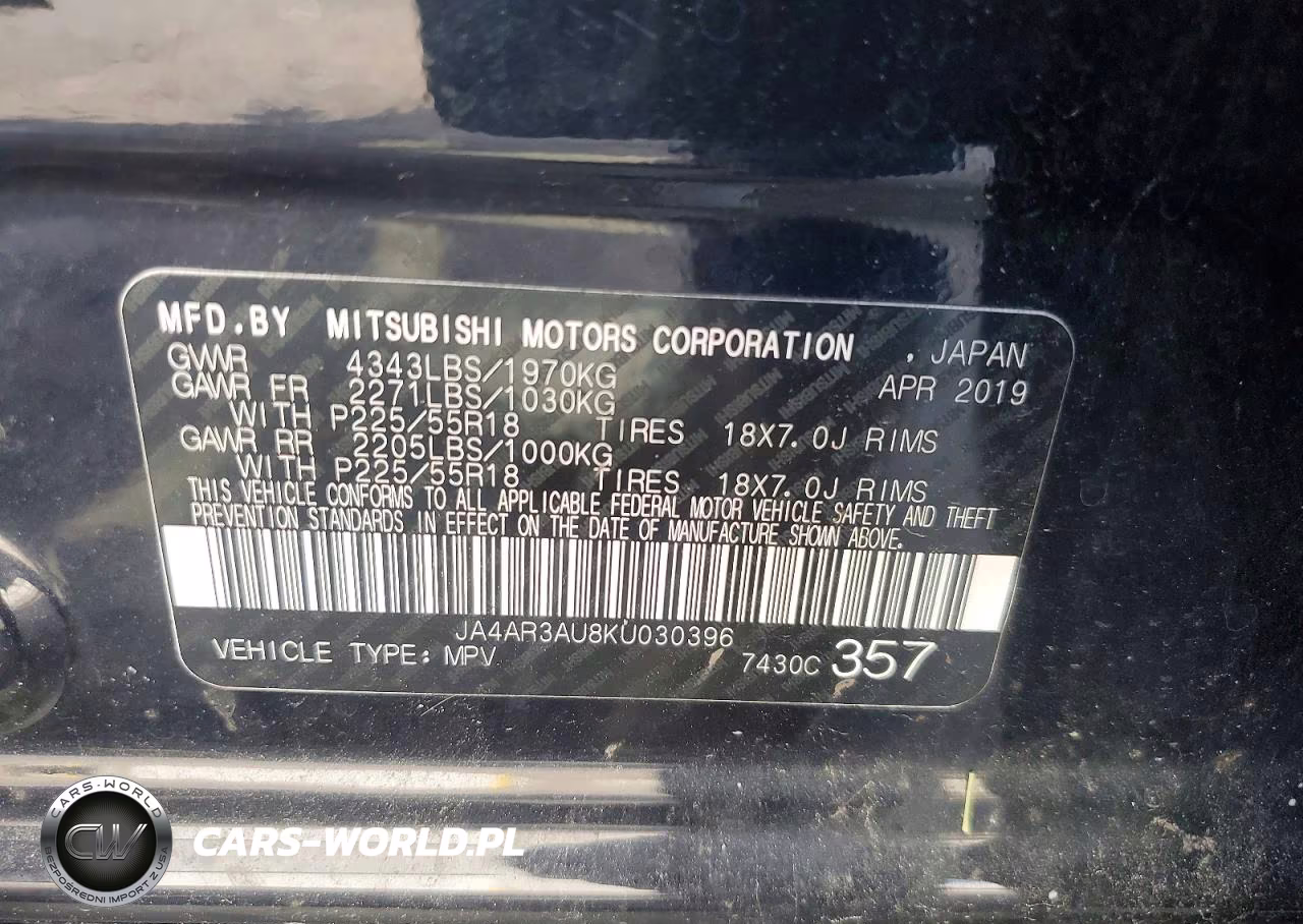 2019 Mitsubishi Outlander Sport Es VIN:JA4AR3AU8KU030396 - 13